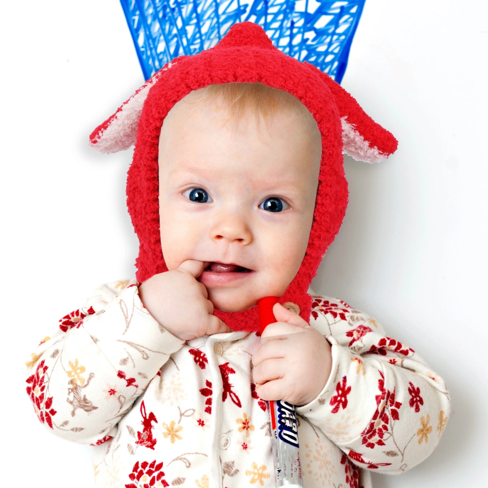 Adorable Baby Winter Warm Hat Thickend Warm Earmuffs Hat Plush Hat (Red)