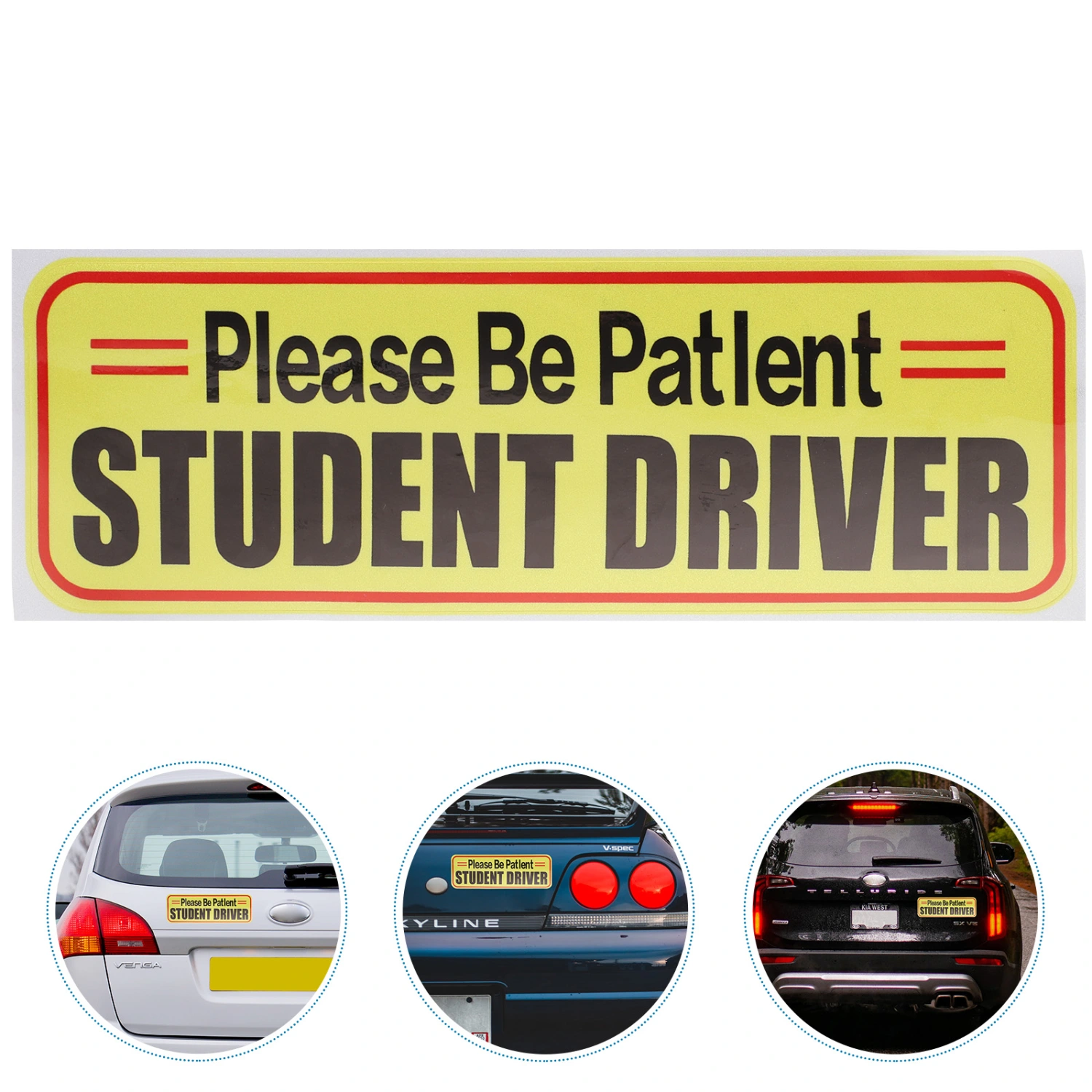 Student Driver Sticker Reflective Student Driver Sticker Reusable Safety Sign
