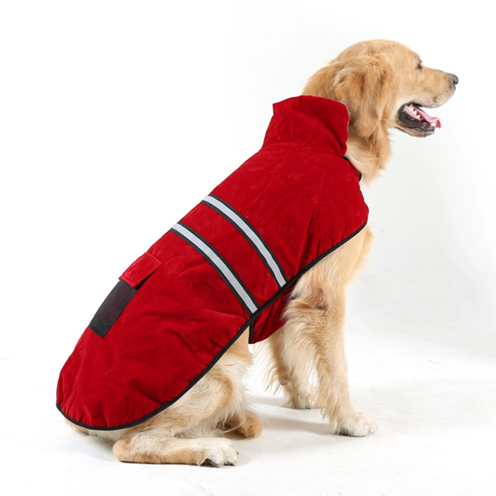 Reflective Pet Winter Coat Warm Dog Clothes for Medium Large Dogs Size L (Wine Red)