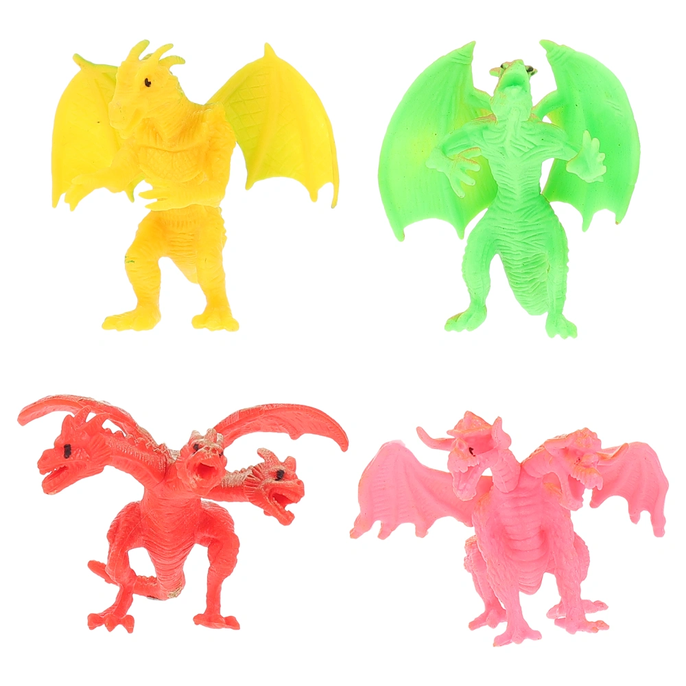 4pcs Simulation Western Flying Dragon Model Dragon Toy Desktop Adornments