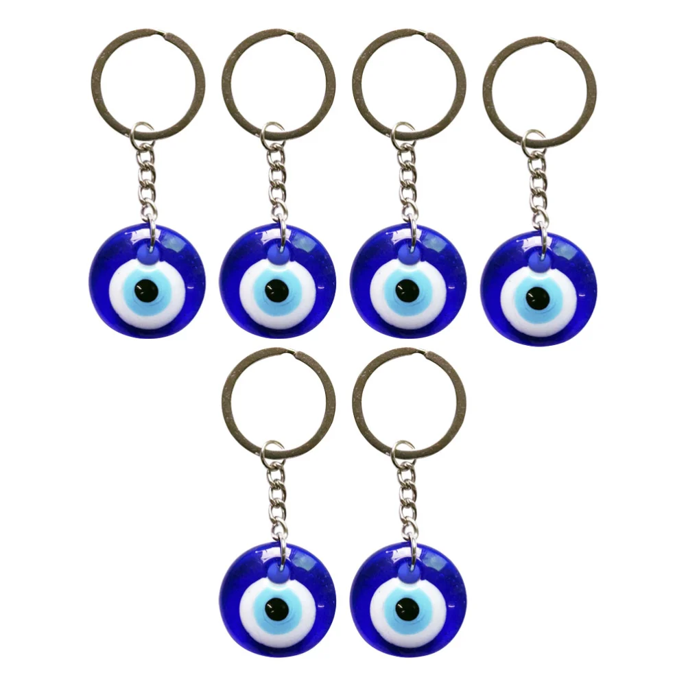 6pcs Devil Eye Keychain Creativity Blue Eye Key Holder Purse Handbag Pendant