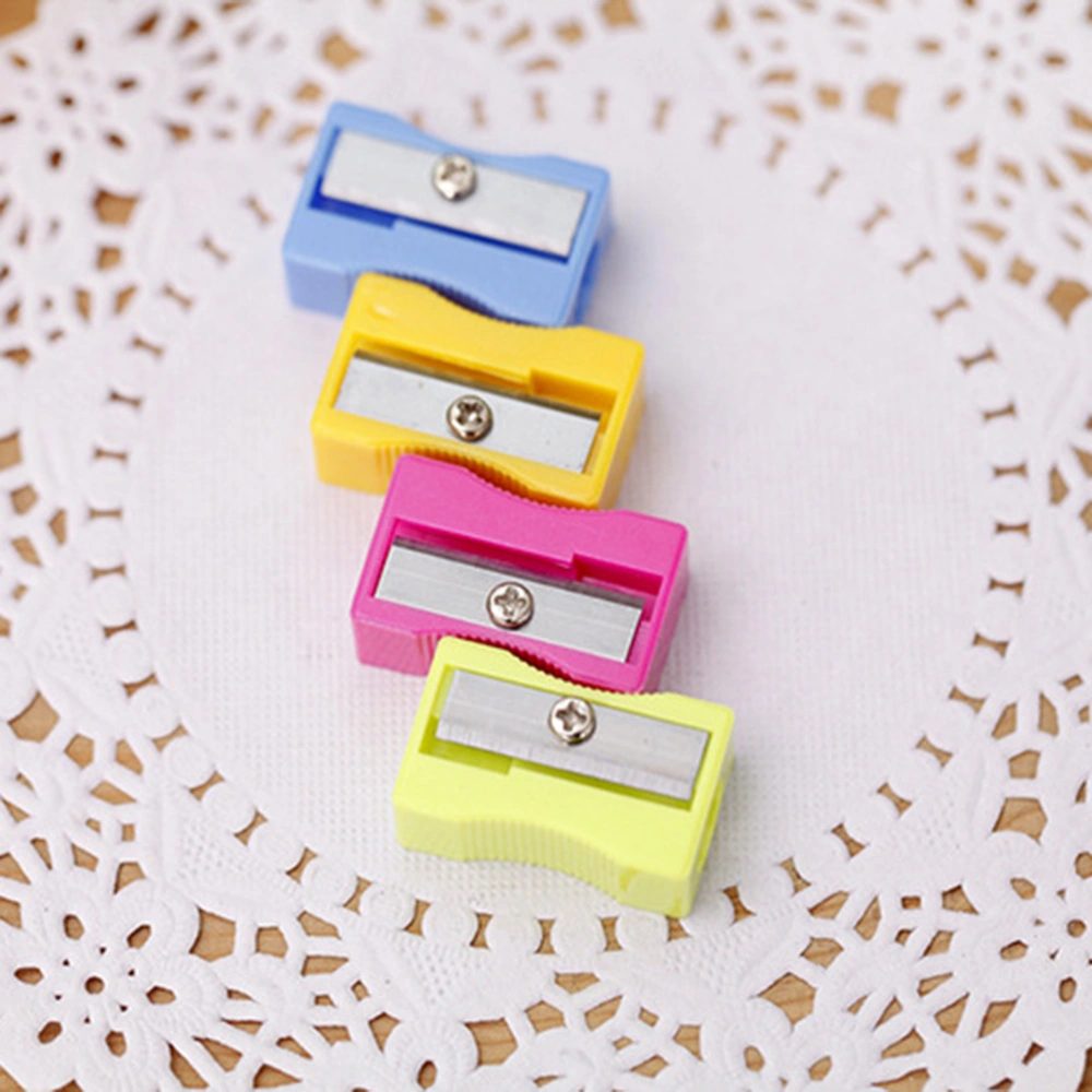 24pcs Handheld Plastic Pencil Sharpener Mini Manual Pencil Sharpener (Mixed Colors)