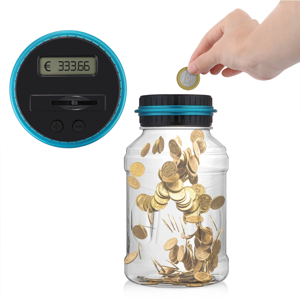 Digital Coin Bank Savings Jar Automatic Coin Counter Piggy Bank Large Capacity Money Saving Box with LCD Display(EUR)