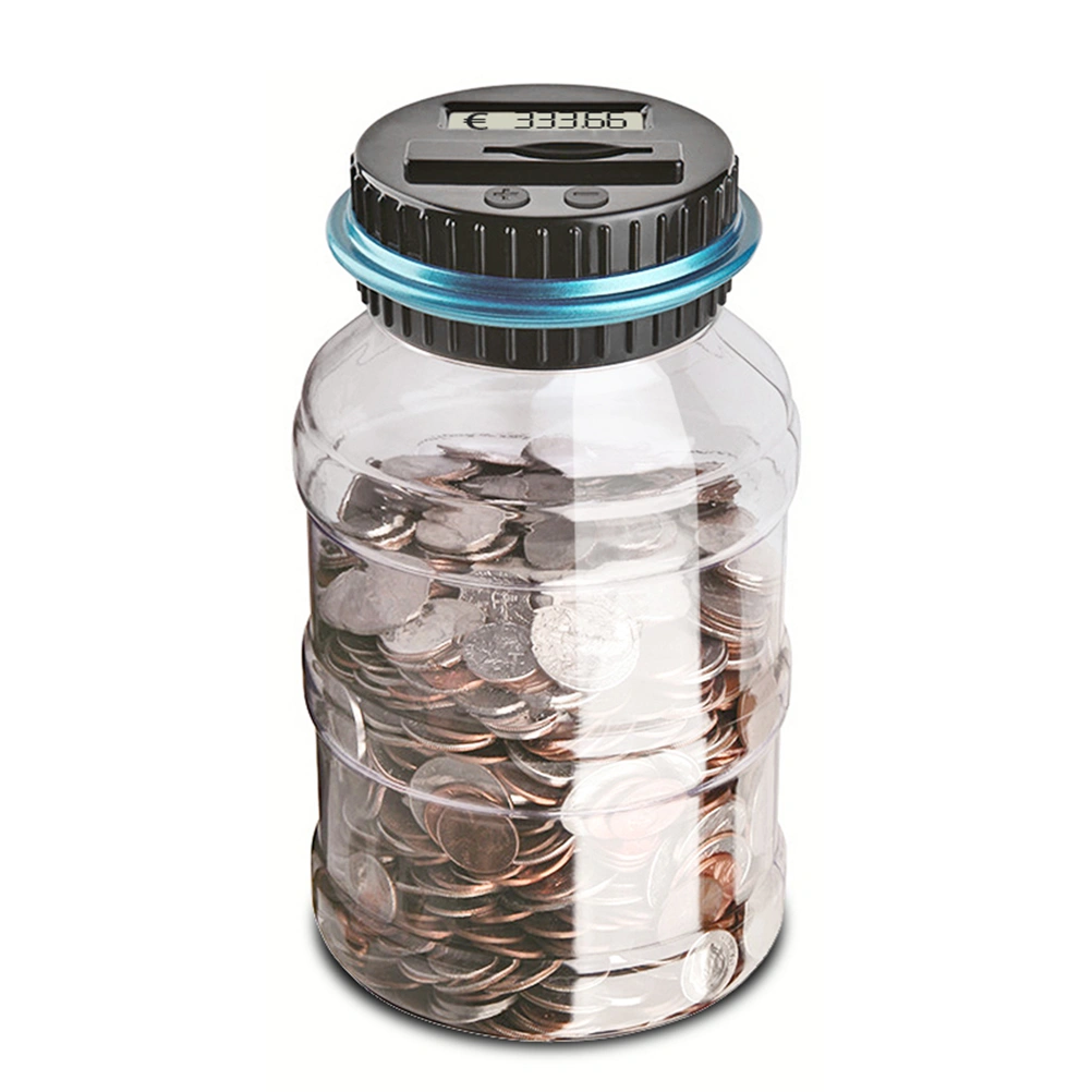 Digital Coin Bank Savings Jar Automatic Coin Counter Piggy Bank Large Capacity Money Saving Box with LCD Display(EUR)
