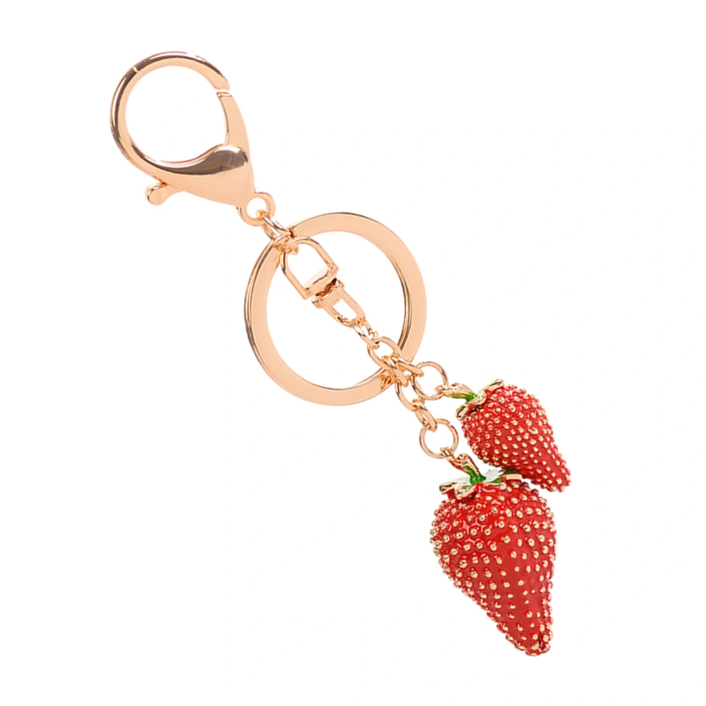 Fashion Strawberry Keychain Key Chain Key Ring Bag Pendant Handbag Jewelry Gifts (Red)