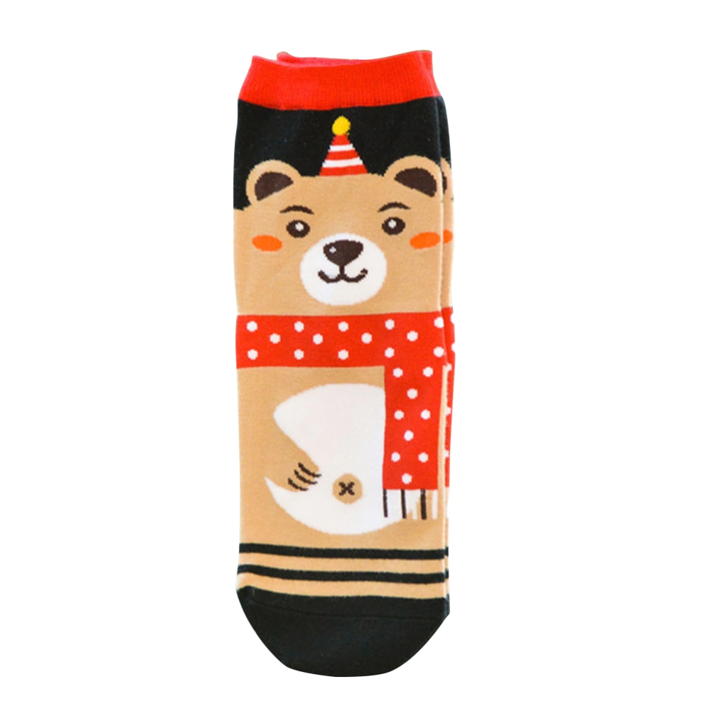 Comfortable Girl's Christmas Holiday Calf Cotton Socks (Bear)