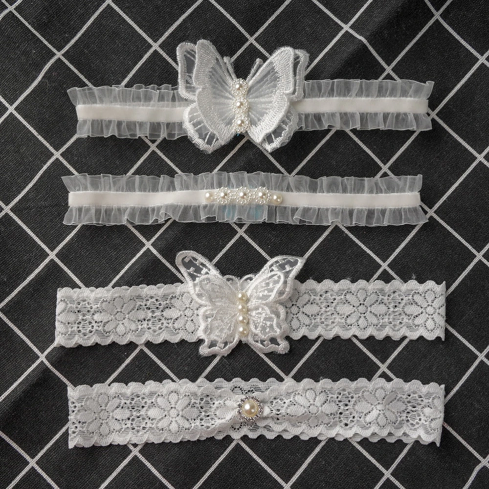 Bridal Garters Lace Wedding Garters Accessories Sexy Elastic Leg Ring Garters for Woman (A Style)