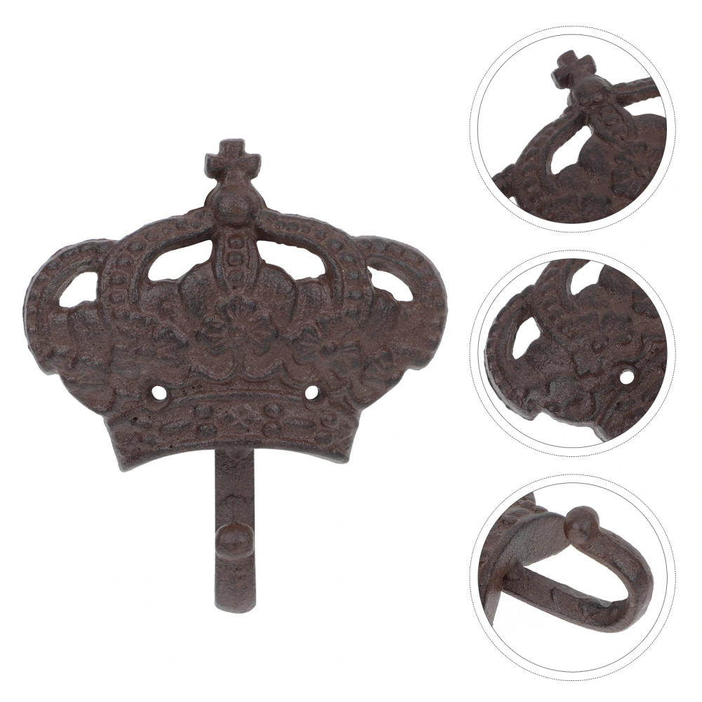 Retro Style Wall Hook Crown Shaped Hanger Household Iron Hook (Coffee)