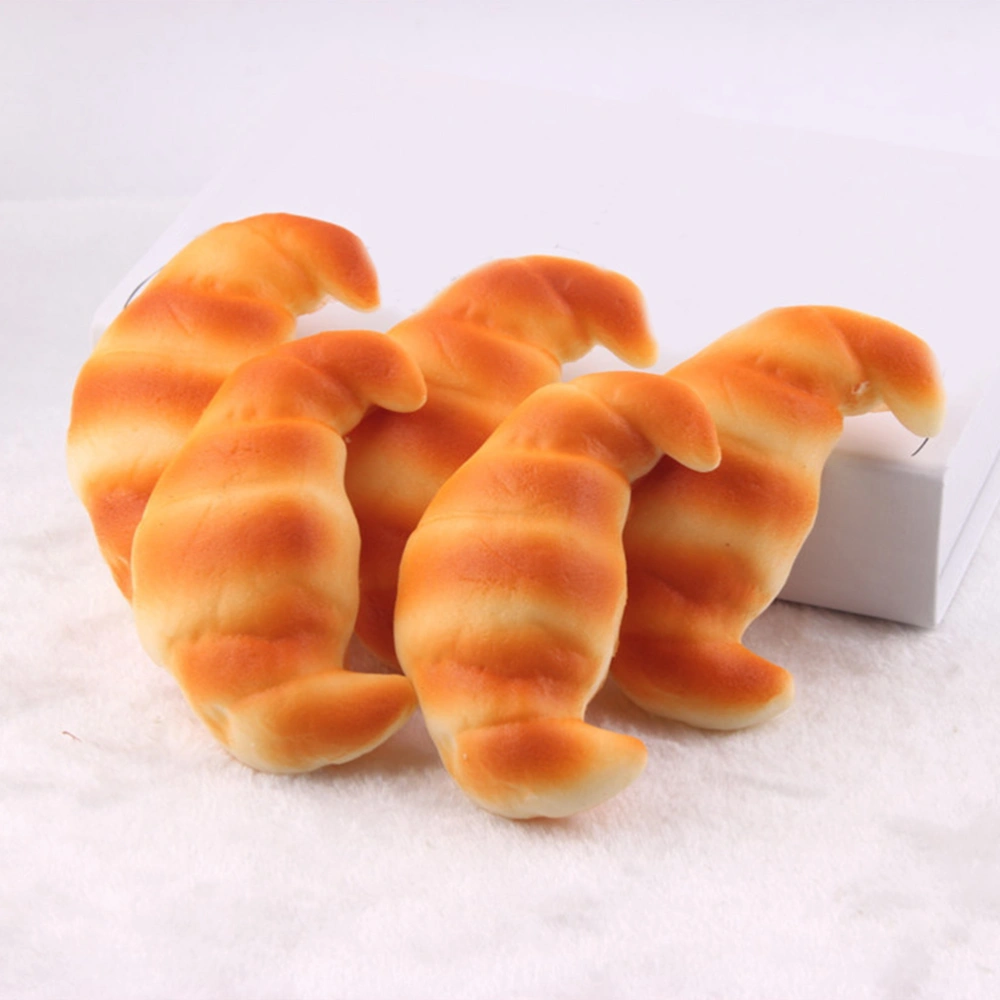 3pcs Simulation Croissants Bread Fake Bread Adornment Cake Shop Bread Props