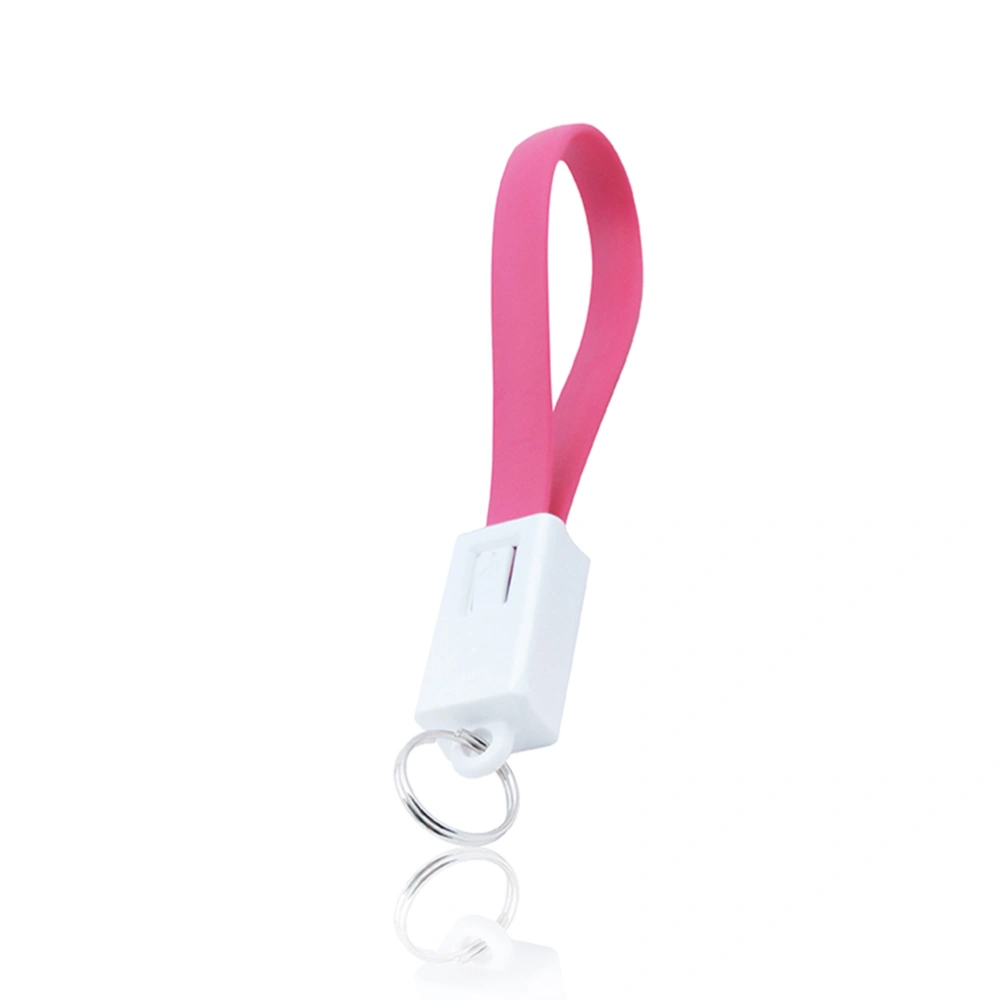 Micro USB Cable with Keychain Key Ring Data Sync Charging Cord Support for Android Nokia LG and More (Rose Red)