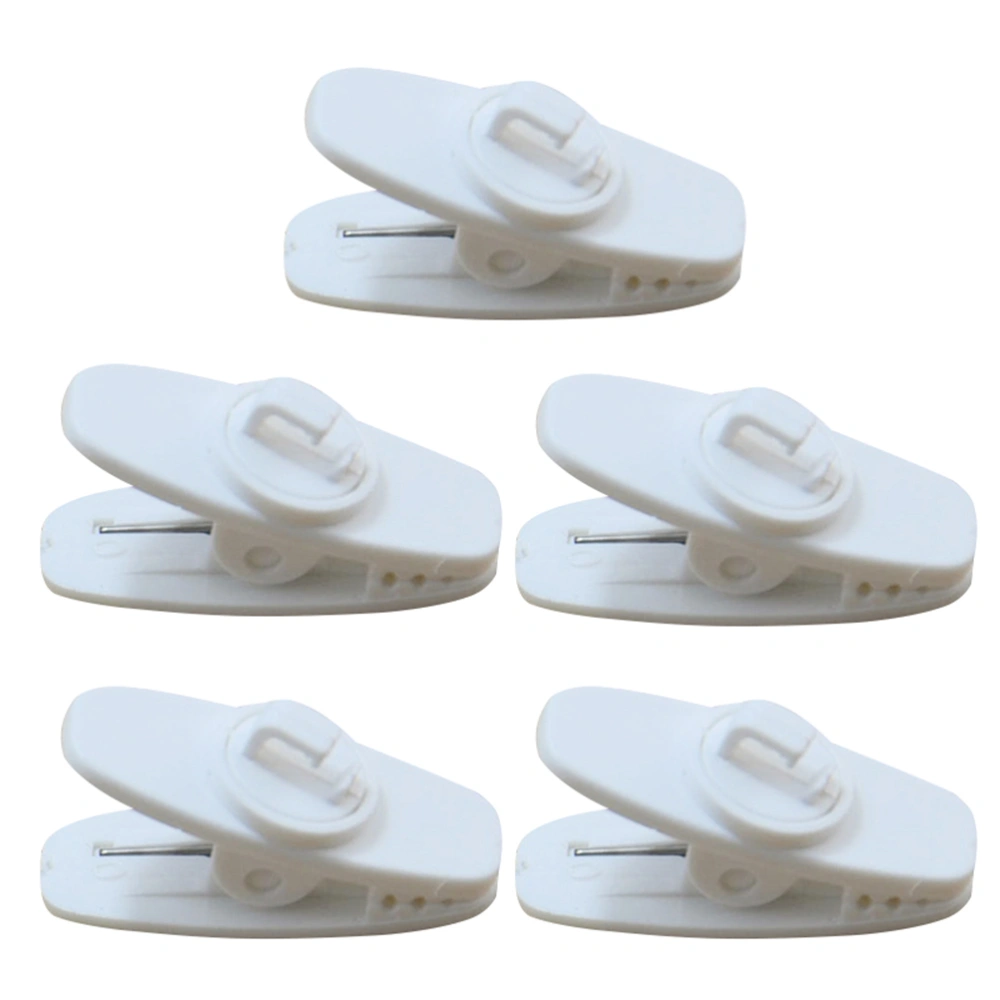 5pcs Portable Rotating Headphones Spaghetti Headset Clamps Neutral Clip Headset Connector Collar Headphone Cable Clamps (White)