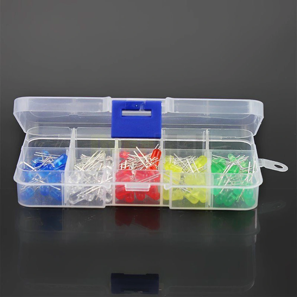 200 pcs 3mm 5mm LED Light White Yellow Blue Red Green Assortment Kit Compatible for