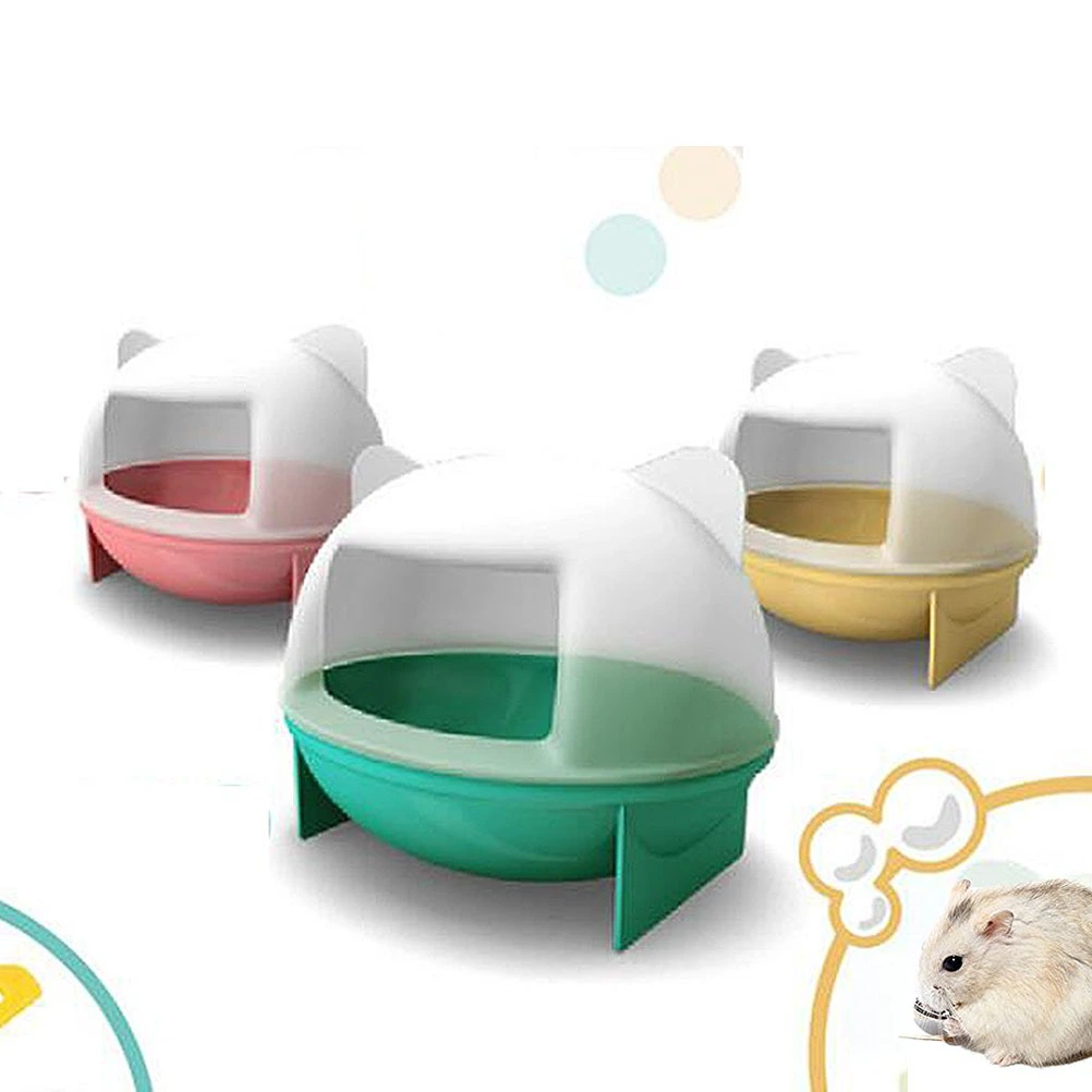 Small Animal Rejas Bathroom House with Scoop set for Mouse Chinchilla Rat Gerbil and Dwarf Hamster (Pink)