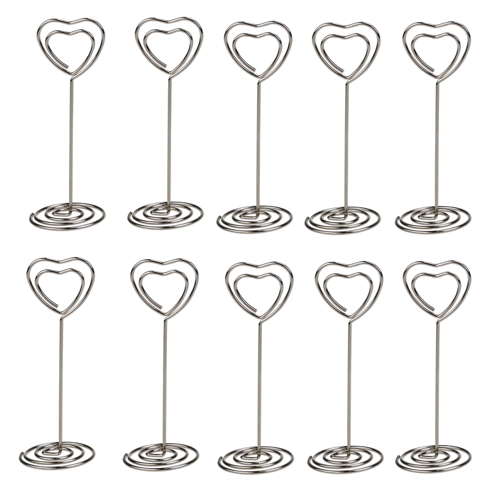 10pcs Place Holder Heart Shape Wedding Party Favor Clips (Silver)