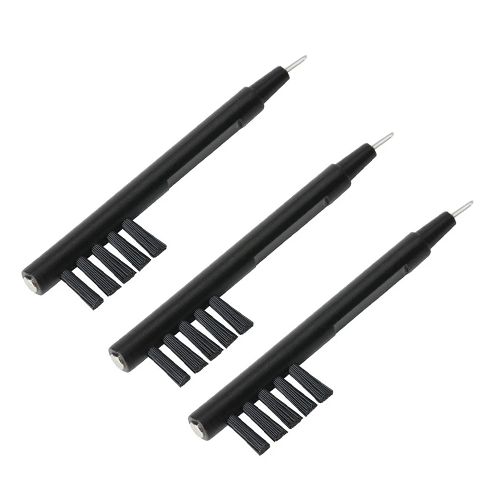 5 Pcs U-shaped Hearing Amplifier Cleaning Brush with Wax Loop and Magnet (Black)