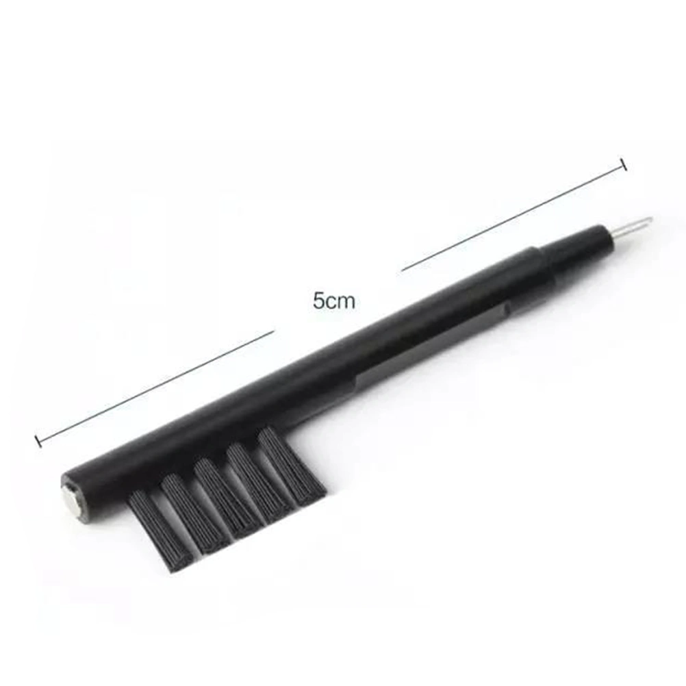 5 Pcs U-shaped Hearing Amplifier Cleaning Brush with Wax Loop and Magnet (Black)
