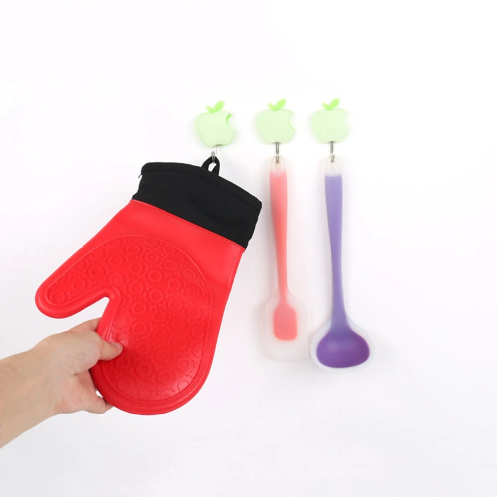 2 Pcs Silicone Oven Mitts Kitchen Microwave Gloves Pot Holder Baking Gloves with Cotton Lining Food Grade Insulation for Cooking BBQ Baking Grilling