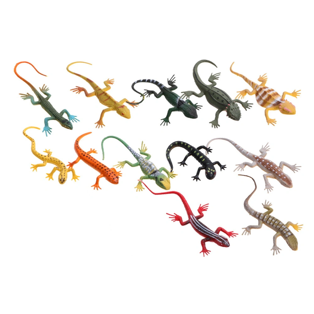 12pcs Realistic Lizard Adornments Plastic Reptilian Models for Home Kids Cognitive Toys