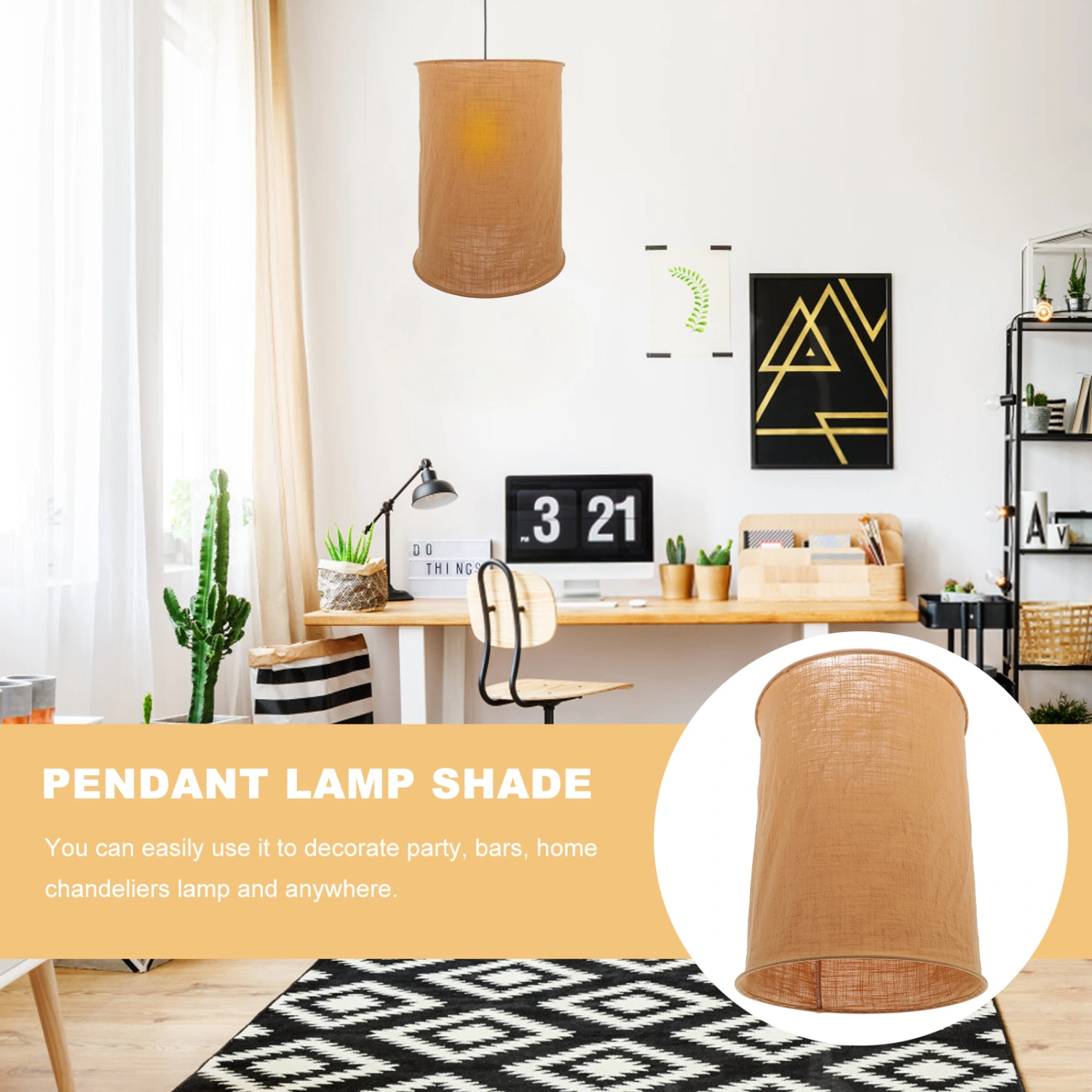Folding Cloth Lampshade Simple Hanging Lamp Shade Pendant Lamp Ceiling Light Shade