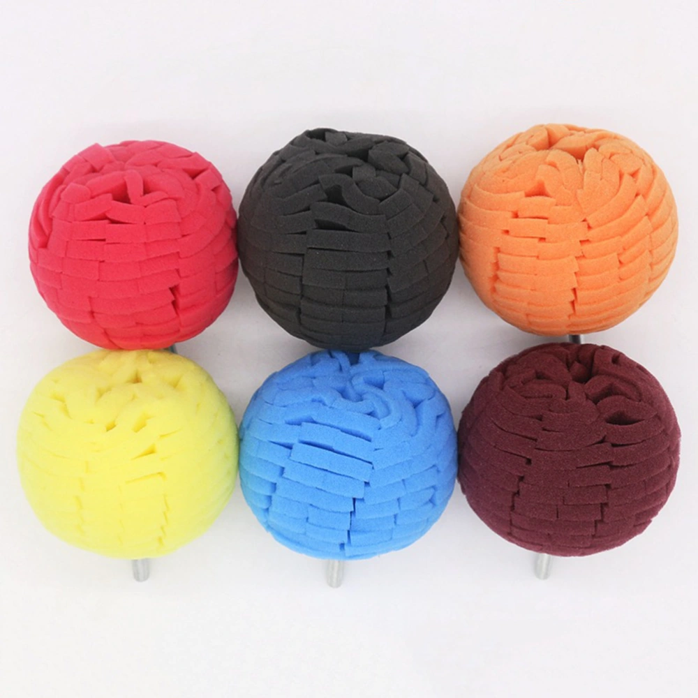 Car Hub Polished Sponge Pads Round Waxing Sponge Ball Detailing Buffer for Car (Yellow)