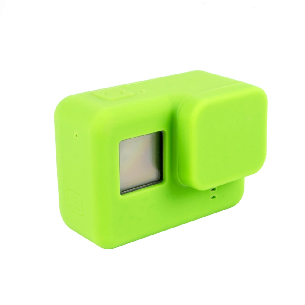 Protective Case with Lens Silicone Covers for GoPro Hero 5 Camera Hero5 Action Camera (Green)