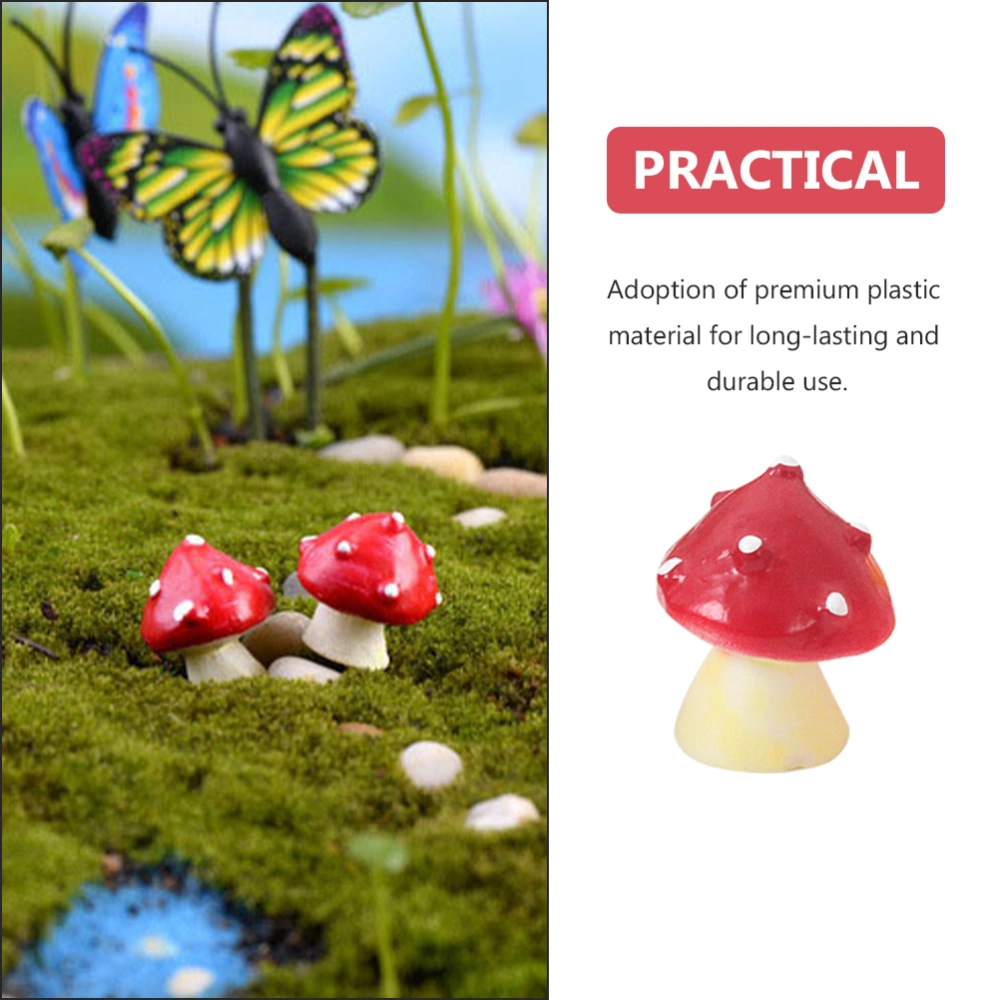 10Pcs Decorative Aquarium Ornaments Lovely Mushroom Decors Mini Mushroom Figurines