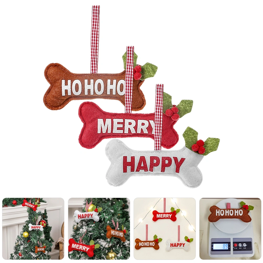 3pcs Christmas Tree Hanging Bones Multi-color Xmas Tree Hanging Bones Ornaments