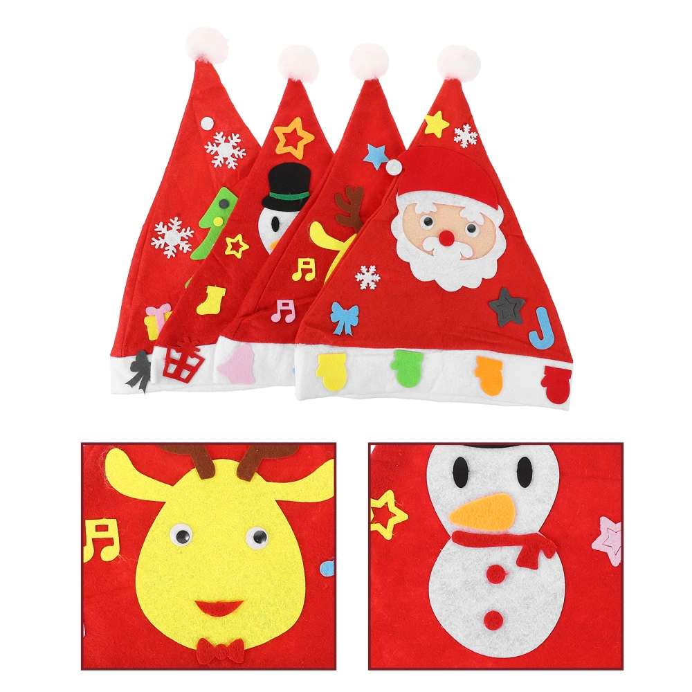 5pcs DIY Cartoon Xmas Hat Making Materials Hand Made DIY Christmas Hat Kit