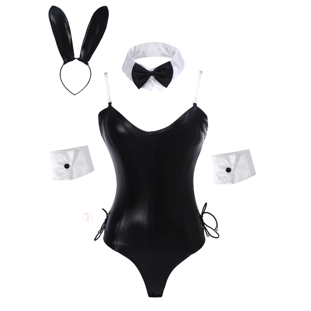 1 Set Sexy Cosplay Costume Women Cosplay Costume Bodysuit Headband Choker for Halloween