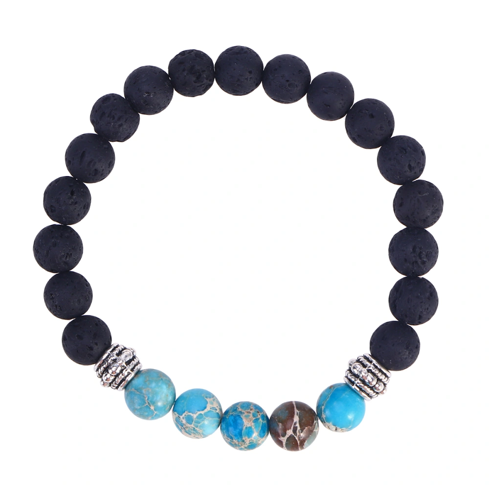 Agate Bracelets Fashion Volcanic Stone Colorful Delicate Bracelets Applicable Gifts Important Occasion Remove Bad Luck(Blue)