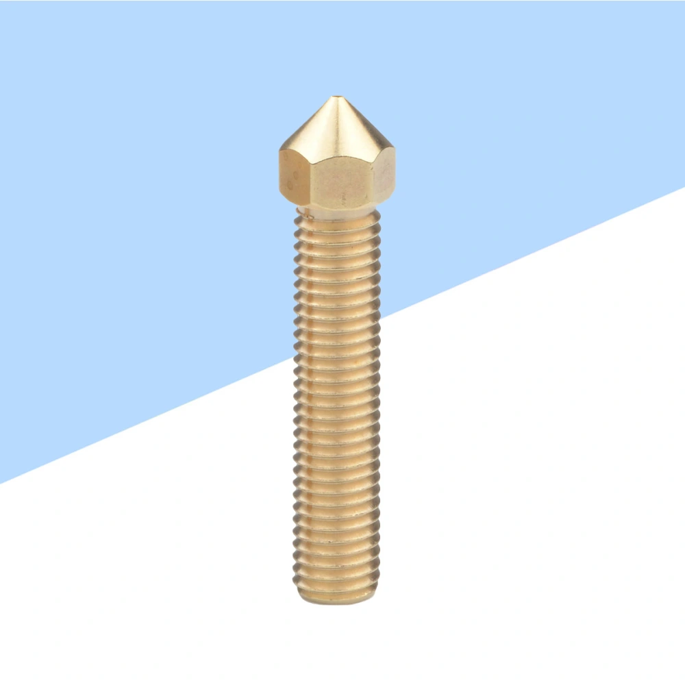 3D Printer Extruder M7 Thread Extension Nozzle MK10 Brass 7MM Extra Long Copper Nozzle Golden (1.75MM Consumable/0.8MM Caliber)