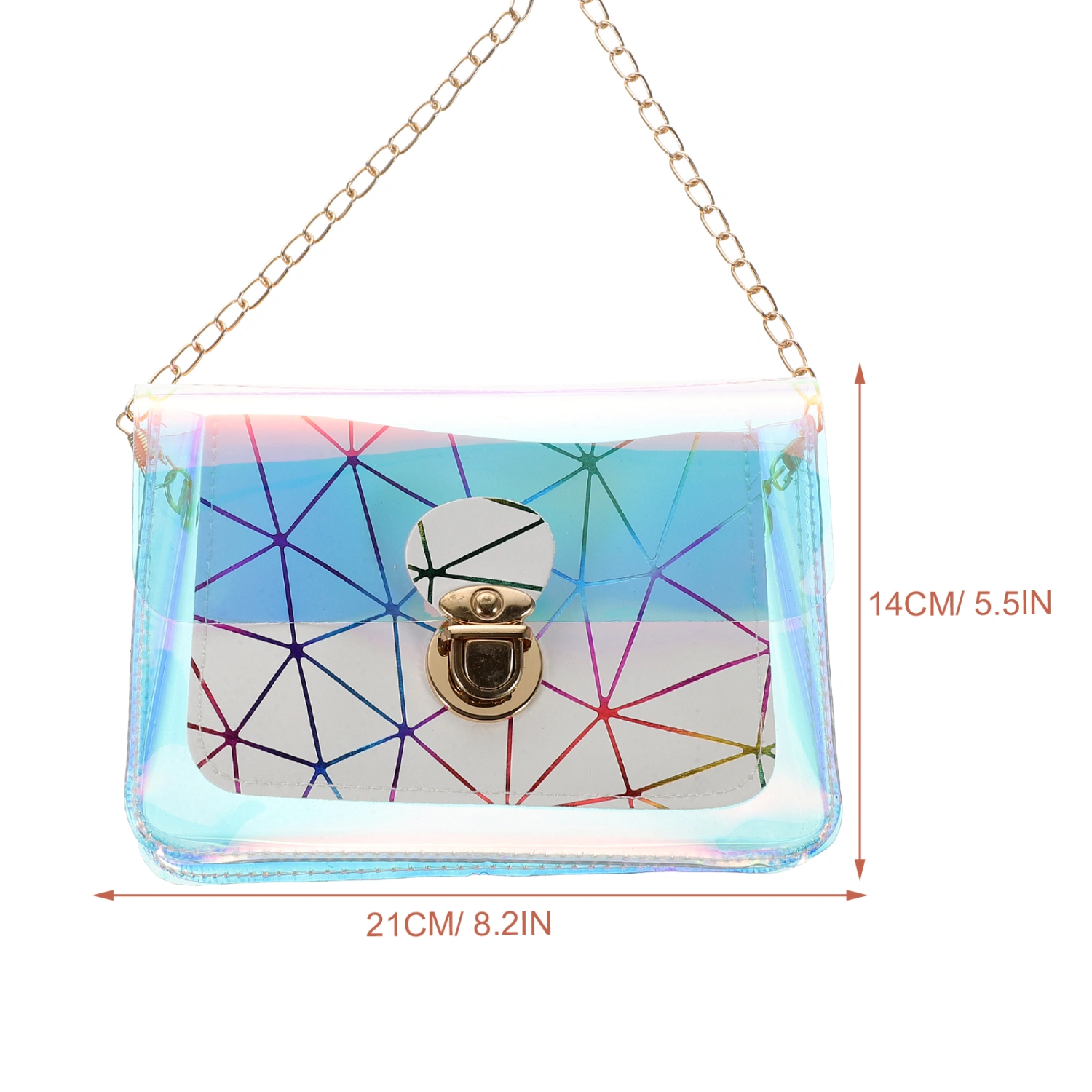 1pc Transparent Chain Bag PVC Jelly Clear Mini Single Shoulder Bag for Lady