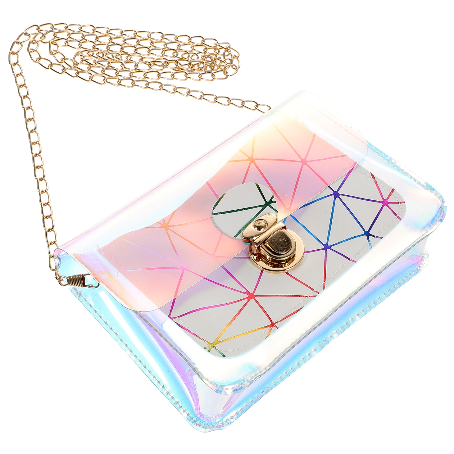 1pc Transparent Chain Bag PVC Jelly Clear Mini Single Shoulder Bag for Lady