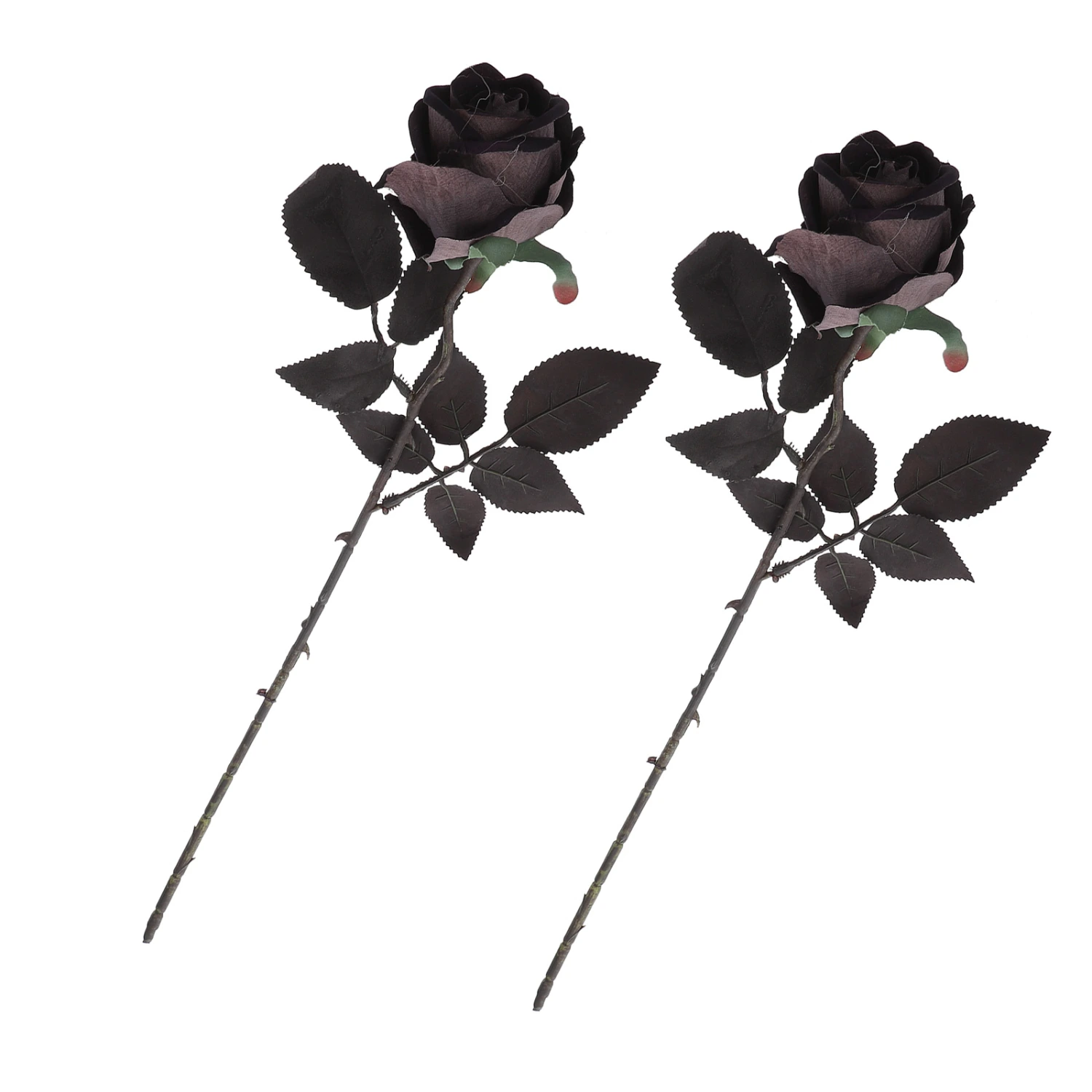 2pcs Imitation Dark Rose Exquisite Faux Rose Flower Unique Rose Photo Props
