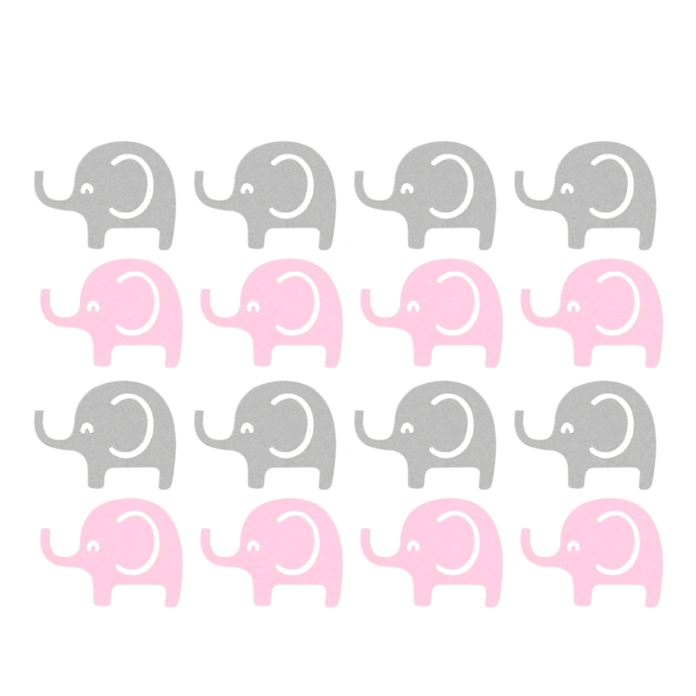 2 Pack Pink and Grey Elephant Table Confetti Paper Birthday Confetti Animal Paillette Set Ornaments for Baby Shower Kids Birthday Party(About 100pcs in 1 Pack)