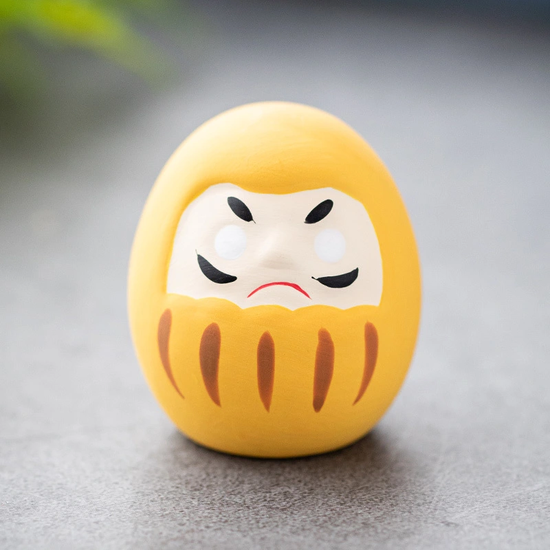 Japanese Lucky Daruma Figurine Ceramic Daruma Doll Statue Home Office Decoration