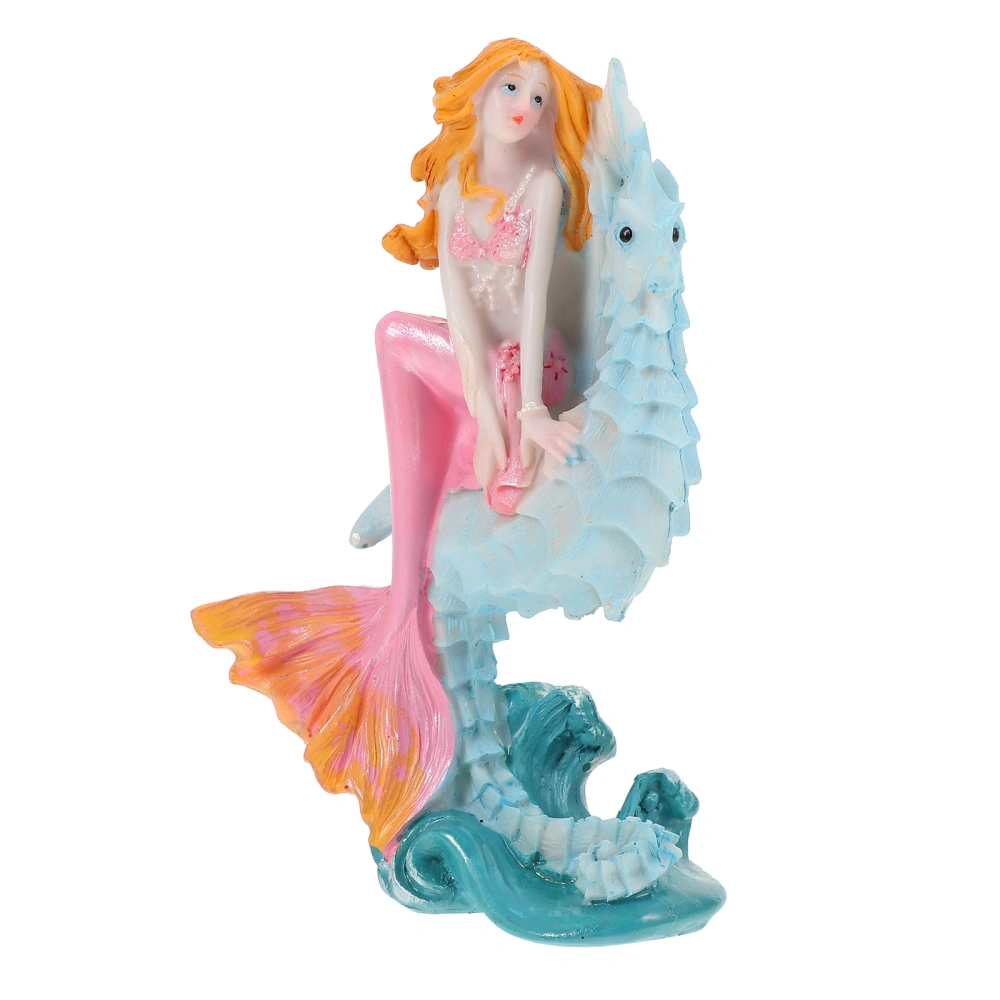 1Pc Mermaid Figurine Artificial Mermaid Decor Fish Tank Mermaid Statue (Random Style)