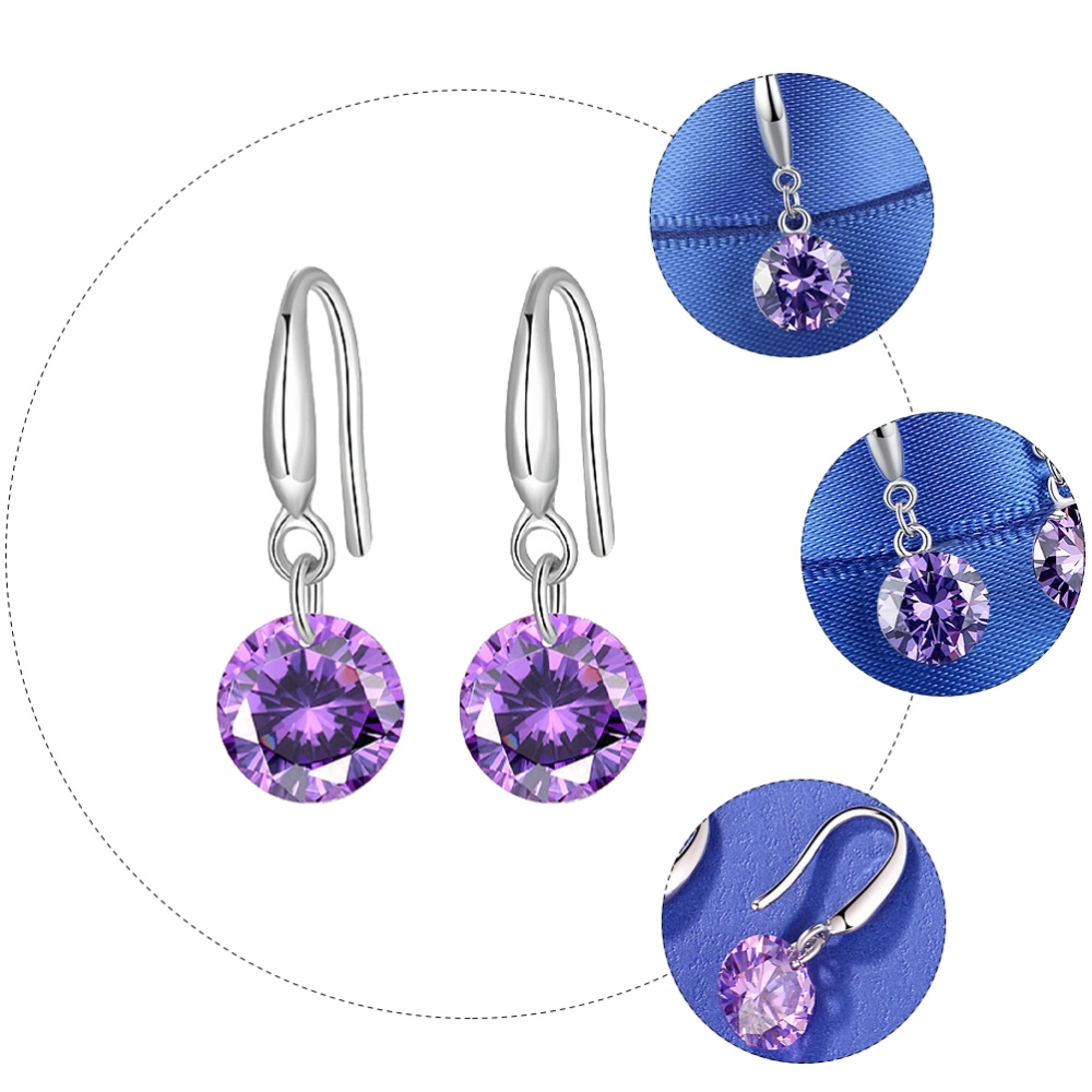 1 Pair Decorative Earrings Simple Ear Hook Students Ear Jewelry Gift (Purple)