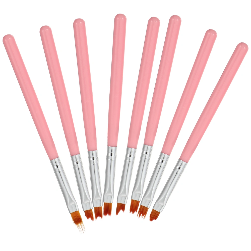 8pcs Nail Art Brush Nail Painting Brush Set Poly DIY Drawing Pen Brushes