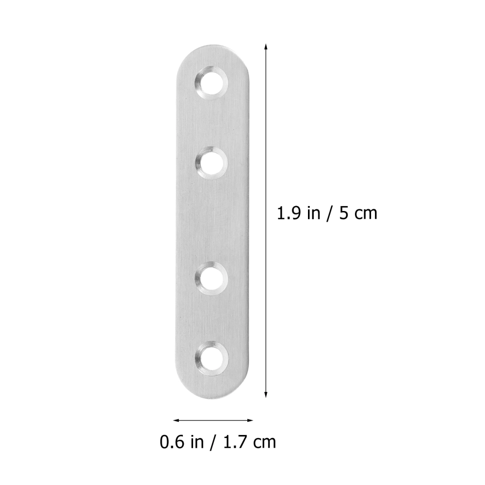 Stainless Steel Furniture Corner Brackets Sturdy Flat Straight Brackets (Silver)