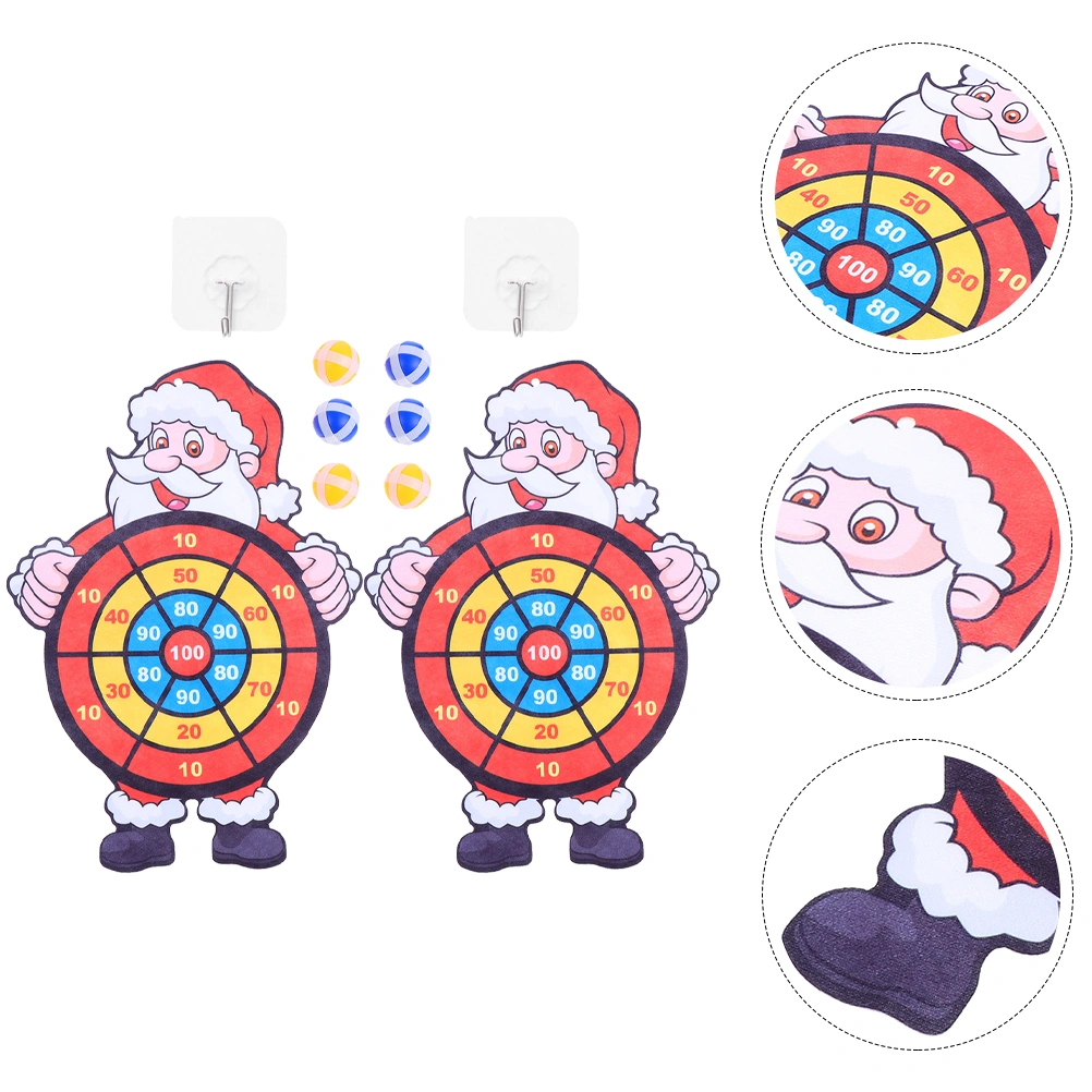 2 Sets Portable Santa Claus Dart Board Toy Shooting Sticky Target Plaything