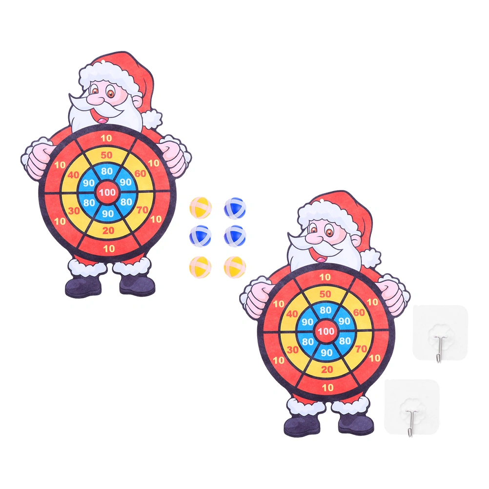 2 Sets Portable Santa Claus Dart Board Toy Shooting Sticky Target Plaything