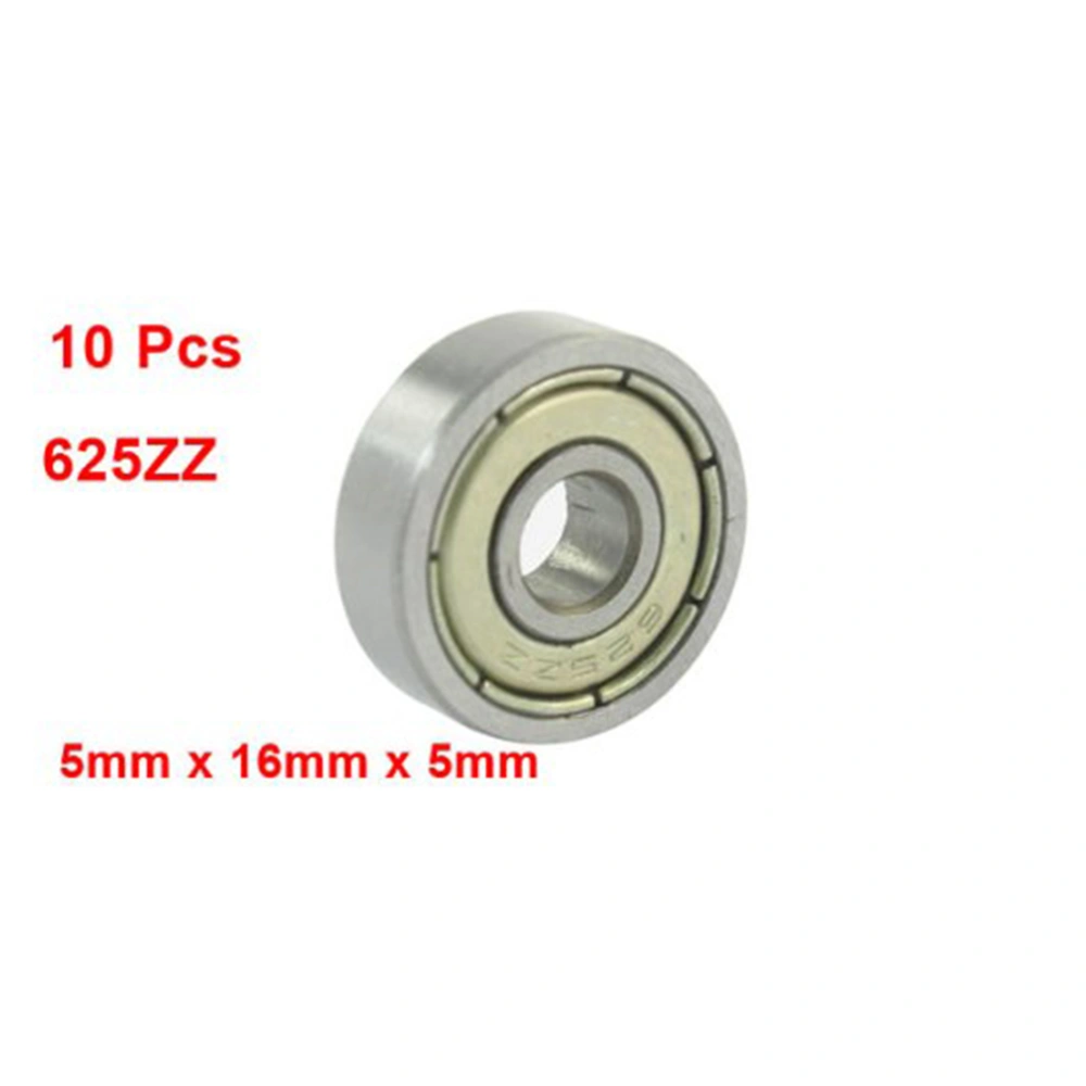 10pcs 625ZZ 5mm x 16mm x 5mm Shielded Deep Groove Radial Ball Bearing