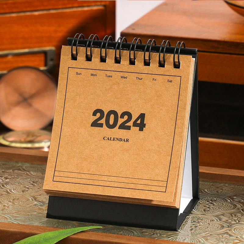 Mini Calendar 2024 Tabletop Small Calendar Decorative Desk Calendar English Calendar Desk Ornament