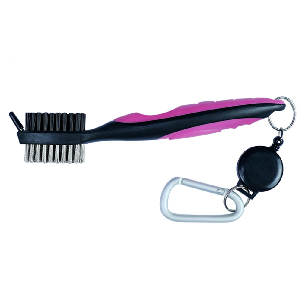 Club Groove Cleaner Double-sided Brush Club Cleaning Tool (Black and Rose Red)