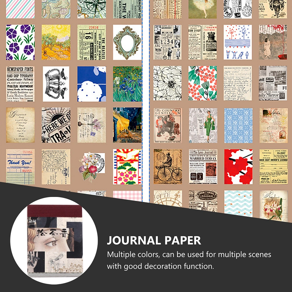 730 Sheets Retro Material Paper Decorative DIY Scrapbooking Vintage Paper
