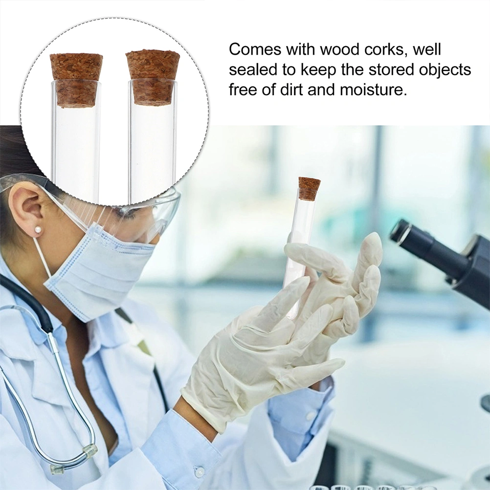 50pcs Clear Plastic Test Tubes with Corks Stopper Liquid Bath Salt Storage Tubes