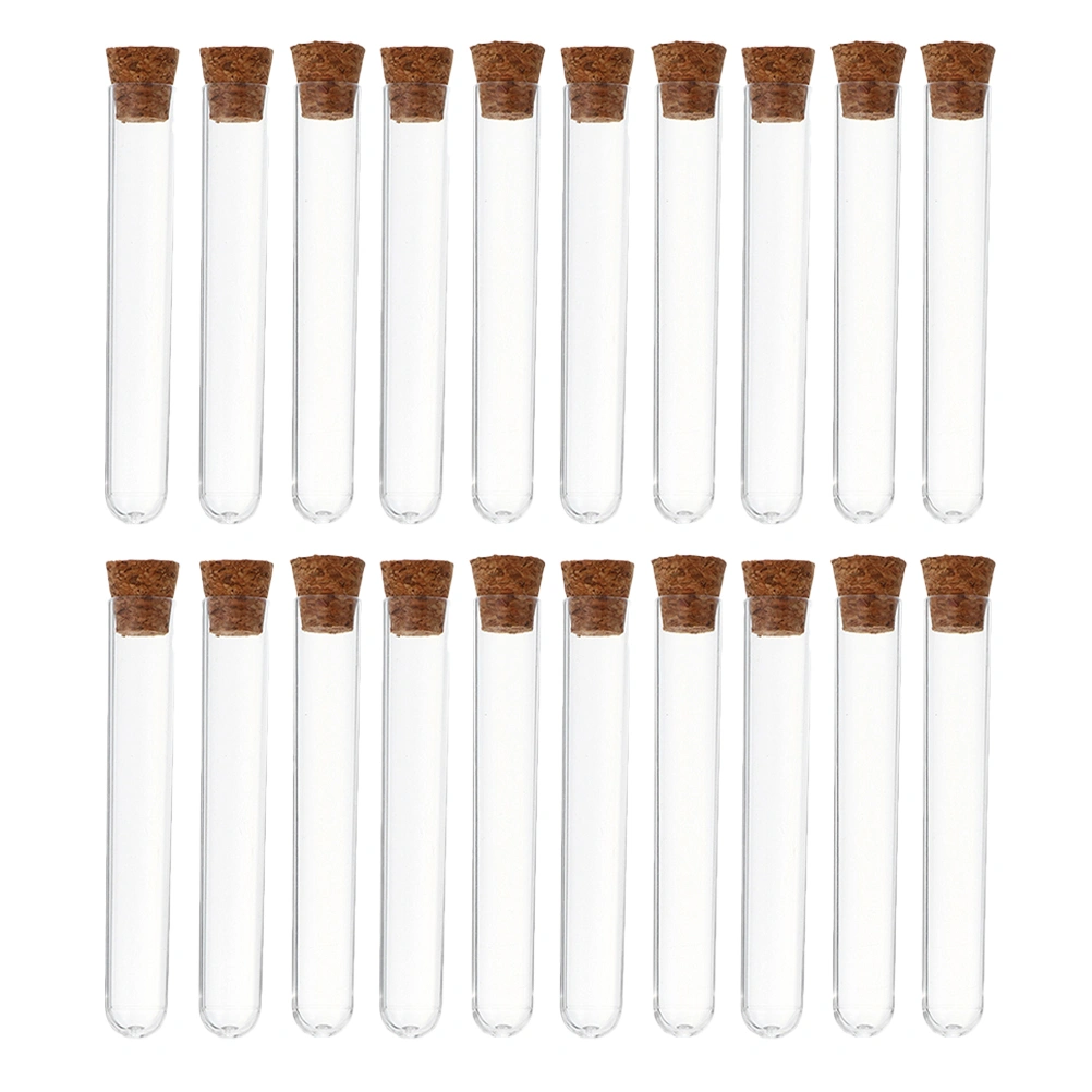 50pcs Clear Plastic Test Tubes with Corks Stopper Liquid Bath Salt Storage Tubes