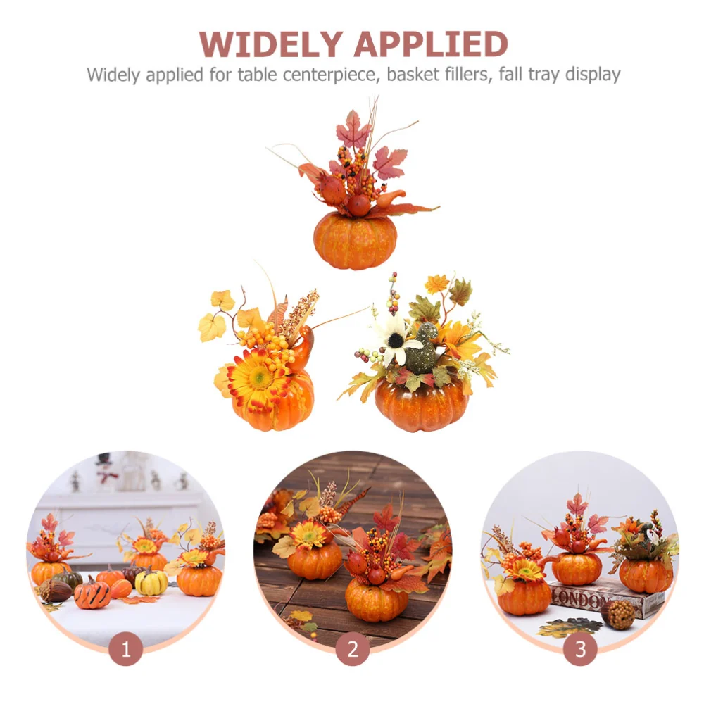 3pcs Halloween Decorative Foams Pumpkin Adornments Halloween Indoor Decorations