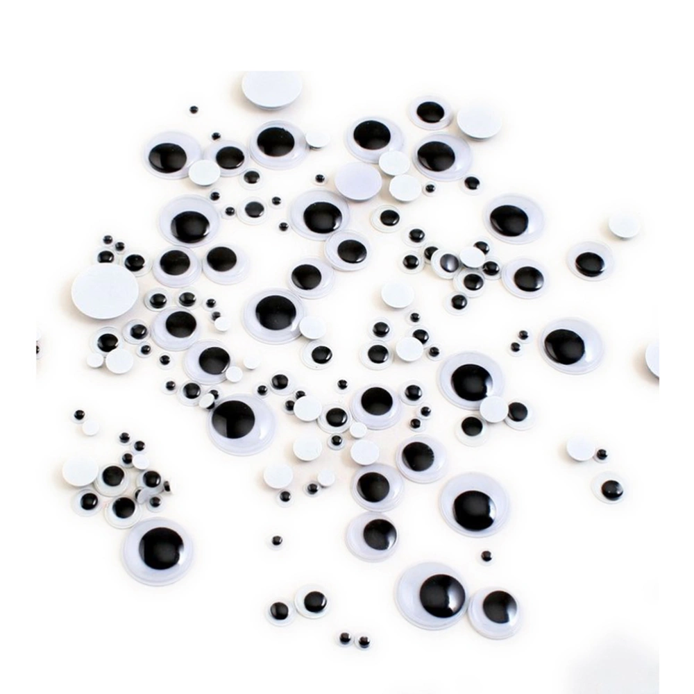 100pcs 20MM Self-adhesive Wiggle Eye Peel and Stick Round Moving Wiggly Wobbly Eyes for DIY Scrapbooking Crafts Toy Accessories